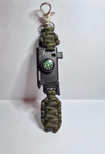 Portachiavi paracord verde - portachiavi,
