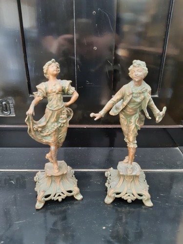 Coppia statuette metallo - statuette, in