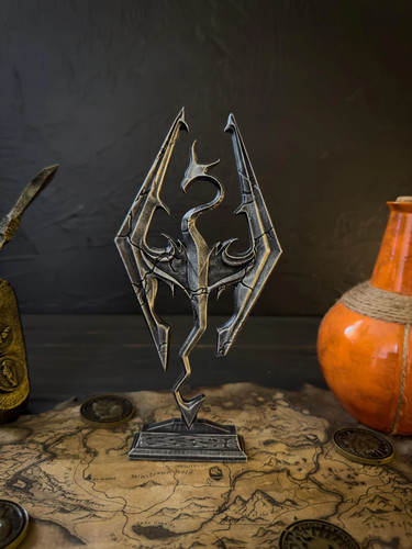 Logo skyrim emblema drago - logo,
