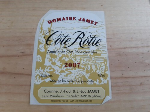 étiquette vin côte rôtie - étiquette,