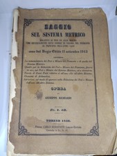 AL Saggio sul Sistema metrico Piemonte 1846 Richiardi
