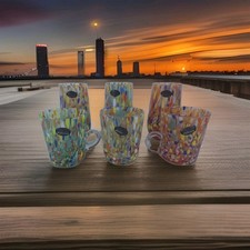 Bicchieri e tazze confetti Arte di Murano Vetro Eseguito 3 cadauno usati in ottime condizioni