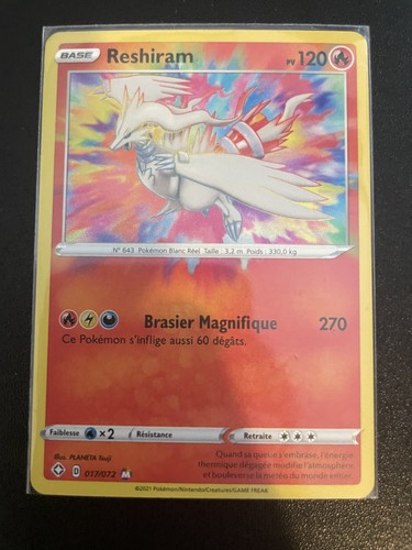 Carte pokémon reshiram - carte,