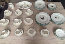 Raro servizio di piatti inglese Cloverleaf Farm Animals 6 persone con tazze