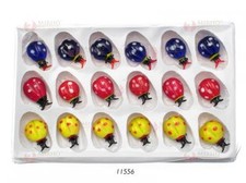 BOMBONIERA SEGNAPOSTO BOX N.18 MINI COCCINELLE Cm.3 VETRO di MURANO COLORI MISTI