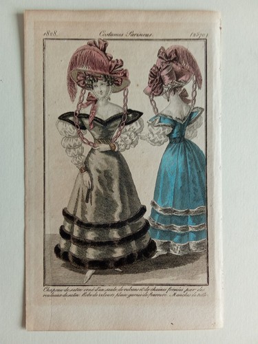 Incisione moda 1828 costumes - incisione,