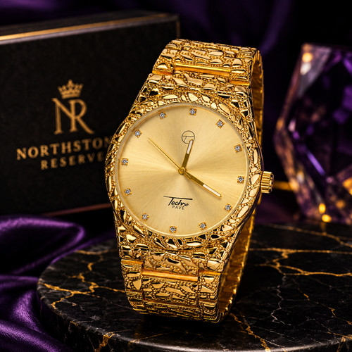 Orologio uomo oro techno pave - uomo,