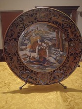Piatto in maiolica Ø40 cm " RADAMISTO TRAGIGGE ZENOBIA " Man."Luca della Robbia"