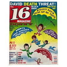 Vintage 16 Magazine AUGUST 1971 w/ DAVID CASSIDY POSTER Michael Jackson 5 Bradys