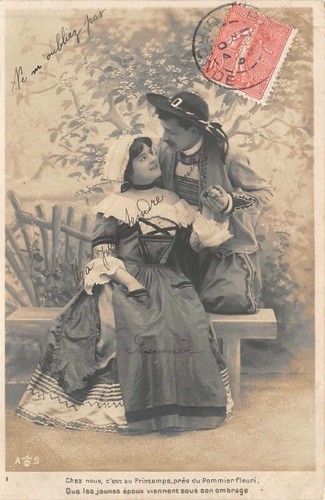 Cpa fantaisie jeune couple - fantaisie,