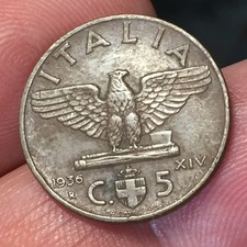 ?  MONETA 5 CENTESIMI IMPERO 1936 RARA  REGNO D’ITALIA -VITTORIO EMANUELE III