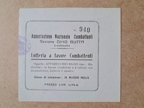 Biglietto lotteria pro - lotteria,