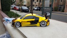 200mm 1/10 CROMO GIALLO AUDI R8 4Tec2 drift HPI DC10 YD2 MST TT02 solo corpo