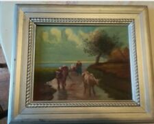 Raffaele Lattuada quadro Milano 1933  due firme originali paesaggio 37 x 42