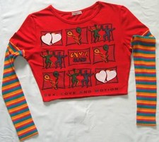 ONYX JEANS - MAGLIETTA CORTA - SEX LOVE AND MOTION - ROSSO - TG.UNICA - COTONE