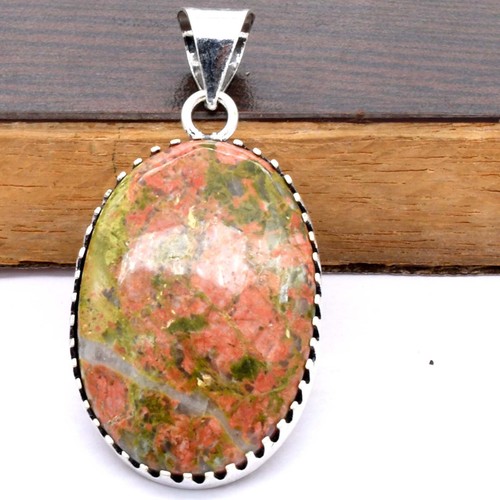 Unakite ciondolo etnico fatto - unakite,