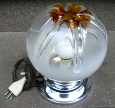 LAMPADA DA TAVOLO IN VETRO DI MURANO ABAT-JOUR ANNI '70 VINTAGE