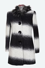 Cappotto da donna in tessuto lana cotta con taglie forti LM 08402