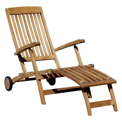 Vero teak steamer deckchair - teak,