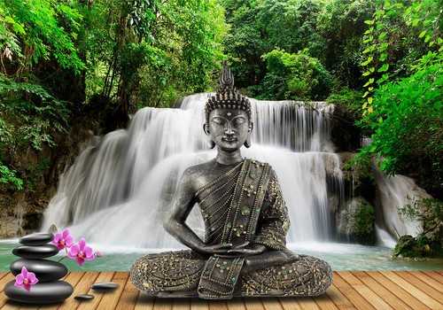 Statua buddha cascata - statua,