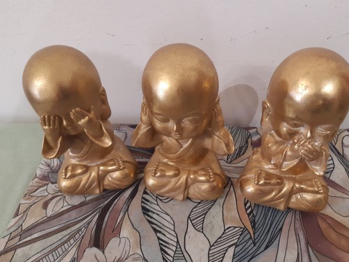 Tris statuine buddha dorate - buddha,