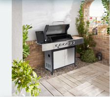 Outback Jupiter Barbecue Ibrido 6 Fuochi con Tagliere Acciaio Inox RD