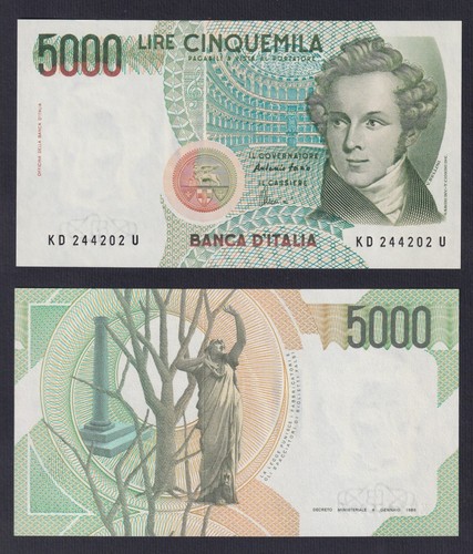 Banconota italia 5000 lire - italia,