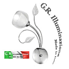 APPLIQUE MODERNA CROMATA 1 LUCE LAMPADA DA PARETE CROMO CUCINA BAGNO CAMERA Tea