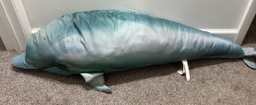 Cuscino delfino blu peluche - cuscino,