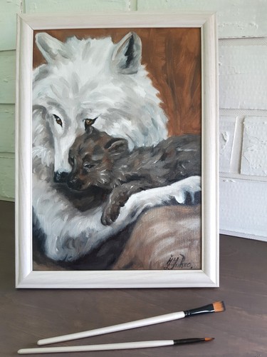 Quadro lupo animale arte