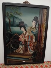 BELLISSIMO  DIPINTO  CINESE  SU  VETRO  ROVESCIATO,  INIZIO  DEL  XX  SECOLO