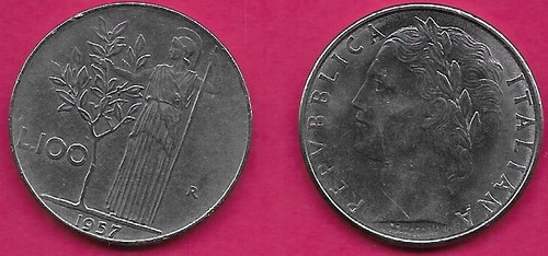 Italia 100 lire - lire, dea