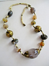 Collana vintage anni '60 in ottone e pietre dure stile Trifari Coro