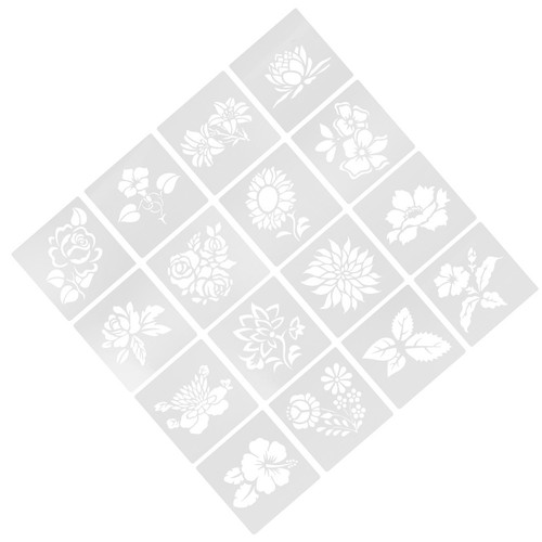 Pcs stencil muro fiori - 16,