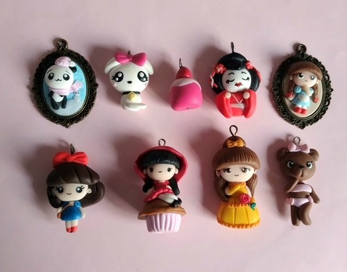 Lotto bamboline fimo kawaii - in,