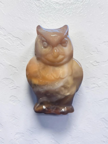 Fermacarte statuina gufo vetro