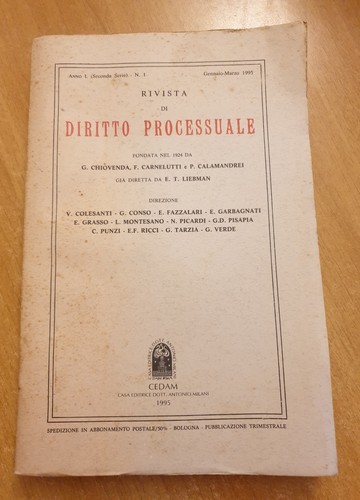 Rivista diritto processuale - diritto,