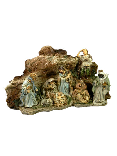 Presepe 8x30x16h tronco - presepe, su