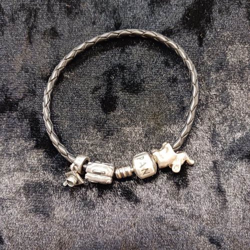 Pandora single black leather - single,