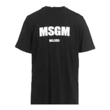 T-Shirt Uomo Donna Msgm milano logo maglia nera stampa msgm