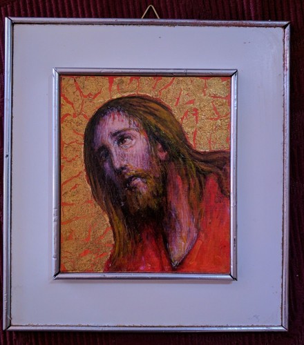Icona cristo sofferente olio - icona,