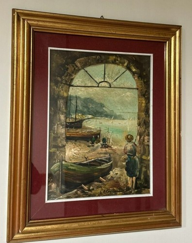 Dipinto olio tela marina - tela, "marina
