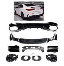 DIFFUSEUR ARRIERE NOIR BRILLANT LOOK CLA 35 AMG POUR MERCEDES CLA C118 PACK AMG