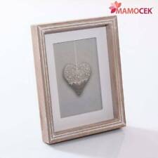 CORNICE Portafoto legno bianco marrone 14x18cm bomboniera battesimo shabby