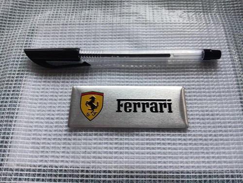 Ferrari emblem plate silver - ferrari,