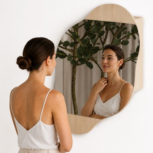 Specchio nuvola con mensole - nuvola,
