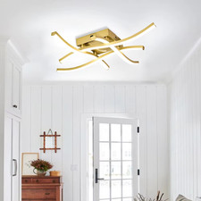 Plafoniera moderna da incasso, a forma di onda, luce tre colori, soggiorno