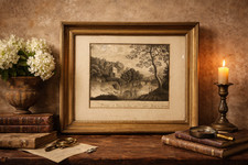 tableau Dessin ancien paysage