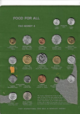 RACCOLTA MONETE FAO FOOD FOR ALL SPL ( CARTONE ROVINATO)