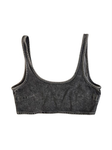 Zara trf denim cropped top - denim,